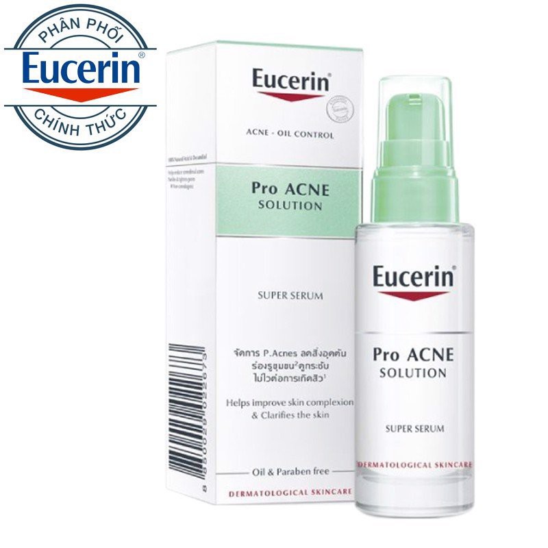 (CHÍNH HÃNG) Tinh chất giảm nhờn và làm mờ sẹo mụn Eucerin Acne-Oil Control ProACNE Solution Super Serum 30ml