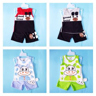 Combo 4 bộ thun cotton bé trai 3-13kg