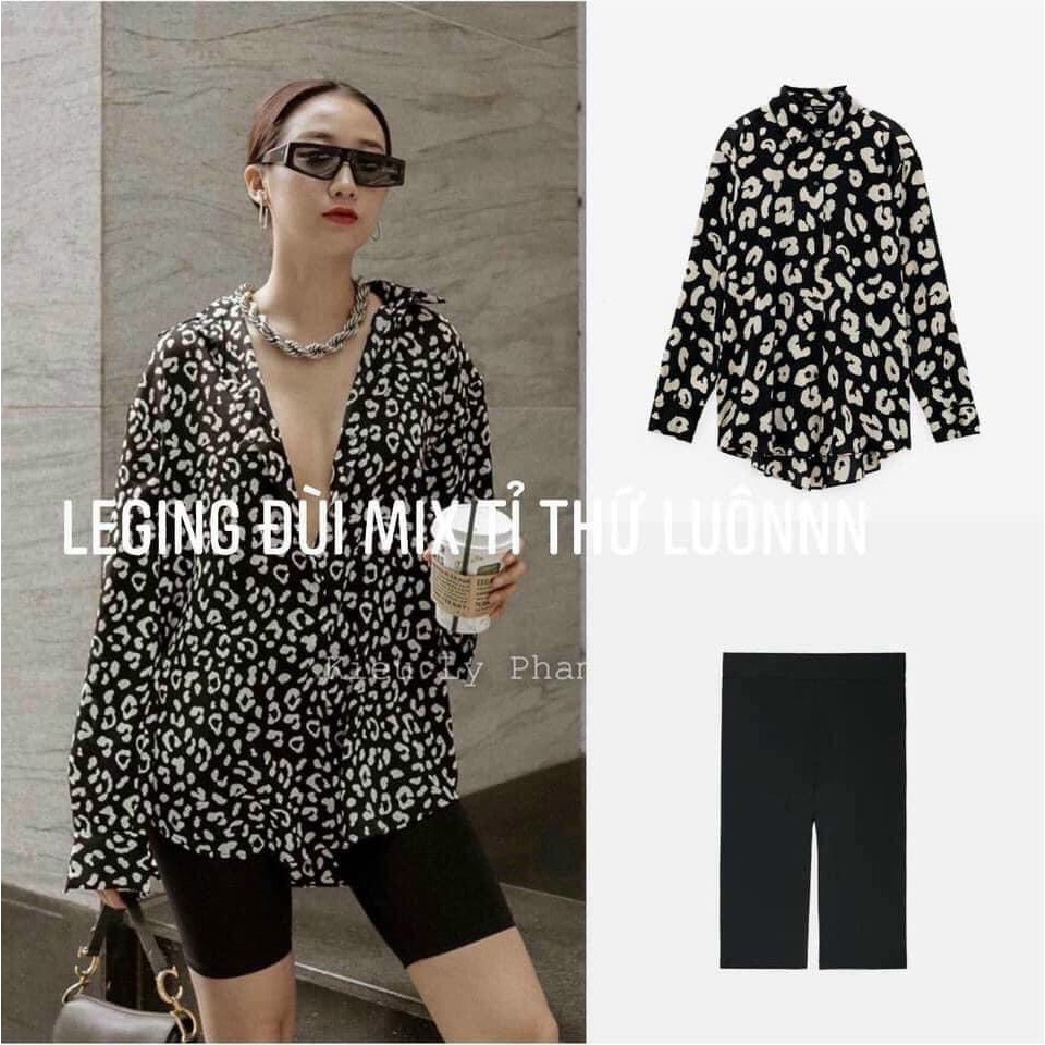 Quần legging lửng ngố nâng mông, quần legging cạp chun bản to chất thun co dãn | BigBuy360 - bigbuy360.vn