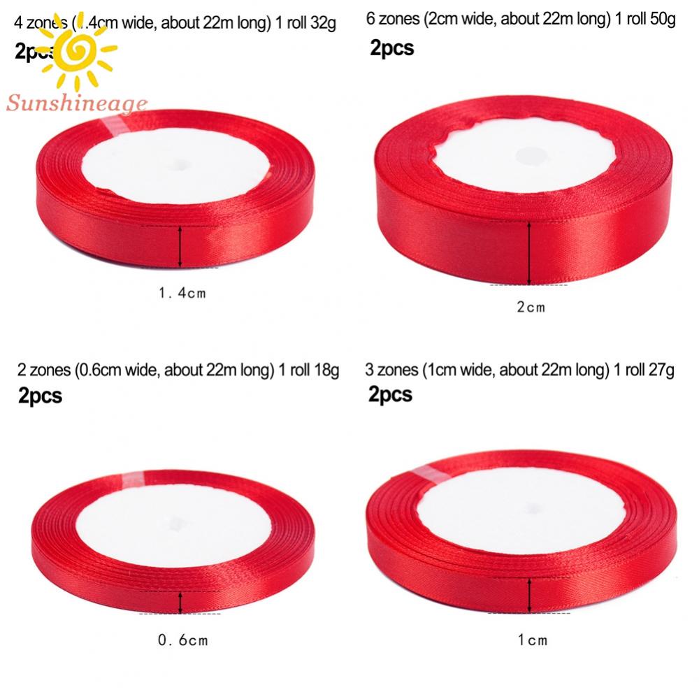 Bright Red Ribbon Roll 6/10/16/20mm Wide Double 22M Gift Wedding Birthday Wrap