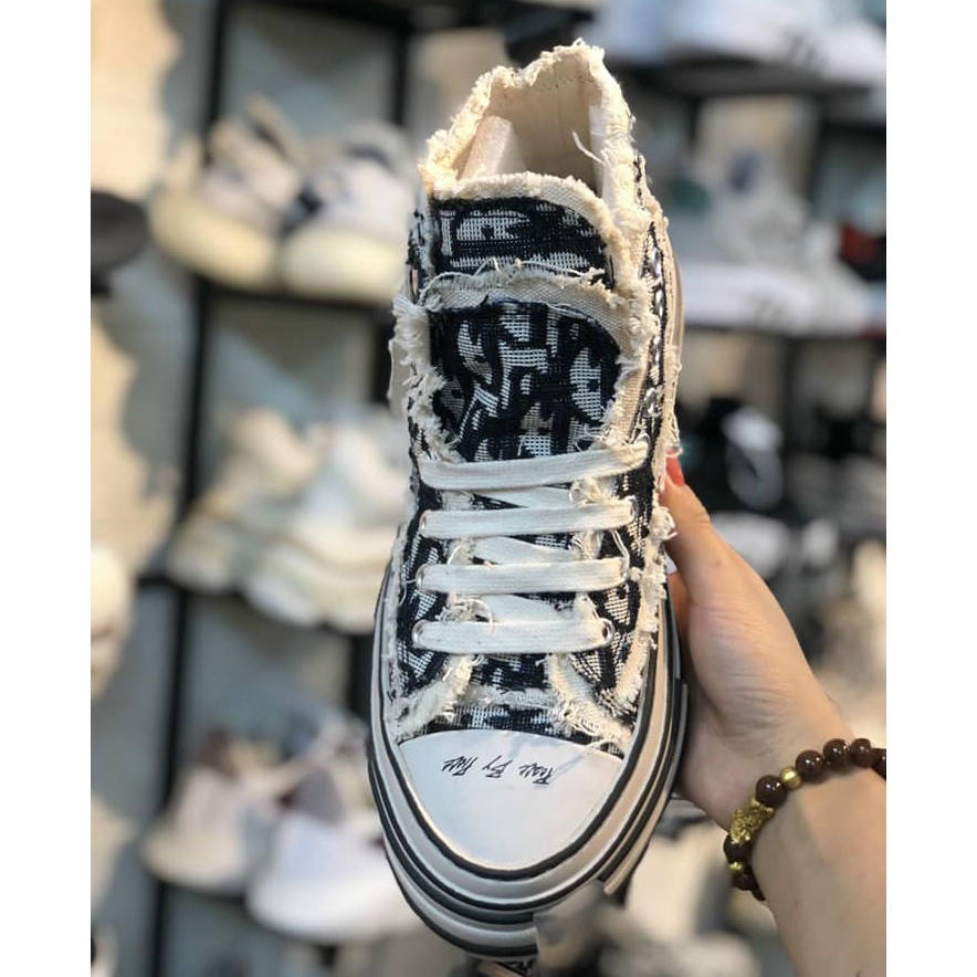 Giày Sneaker X VESSEL cổ cao phiên bản hoạ tiết SEASON 2021 xVESSEL Giày Sneaker Vessel rách cao cổ 2021 Full size