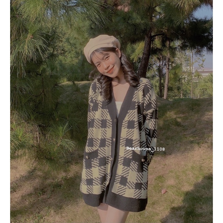 ❌ ÁO CARDIGAN LEN KẺ ĐEN TRẮNG ❌ | BigBuy360 - bigbuy360.vn