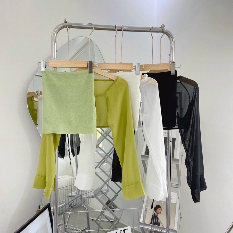 Set áo crop kèm khoác nhẹ siêu xinh