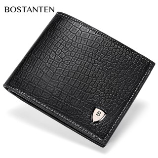 Ví ngắn BOSTANTEN có thể gập lại chất liệu da PU chất lượng cao cho nam