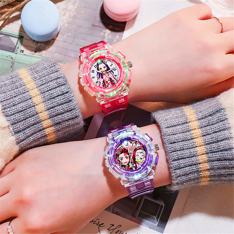 [Kids LED Luminous Candy Color Anime Watch] [Children Waterproof Sport Electrical LED Watches] [Perfect Gifts Wristwatch For Student Boys &amp; Girls]