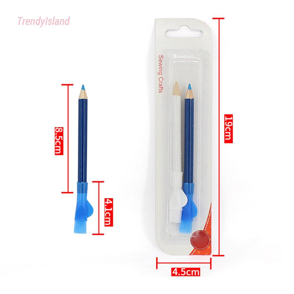 2pcs Water Tailor Chalk with Brush Fabric Pencil Marker Pen Garment Clothes DIY Sewing Accessories