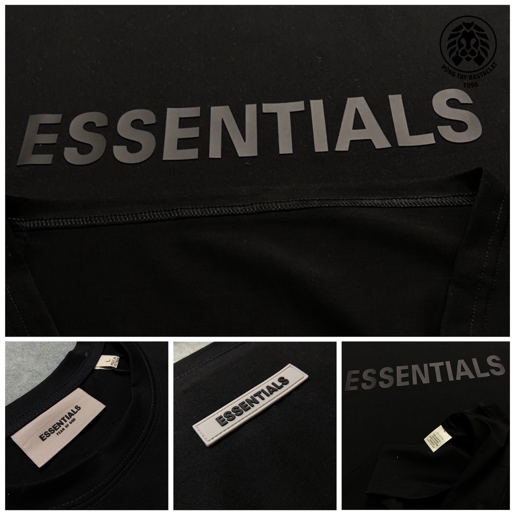 Áo THUN ESSENTIALS COTTON  - Vải Cao Cấp - TE Đen