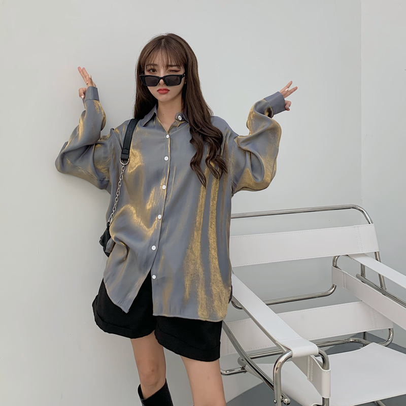 Áo Sơ Mi Tay Dài Dáng Rộng Thời Trang Mùa Thu Cho Nữ