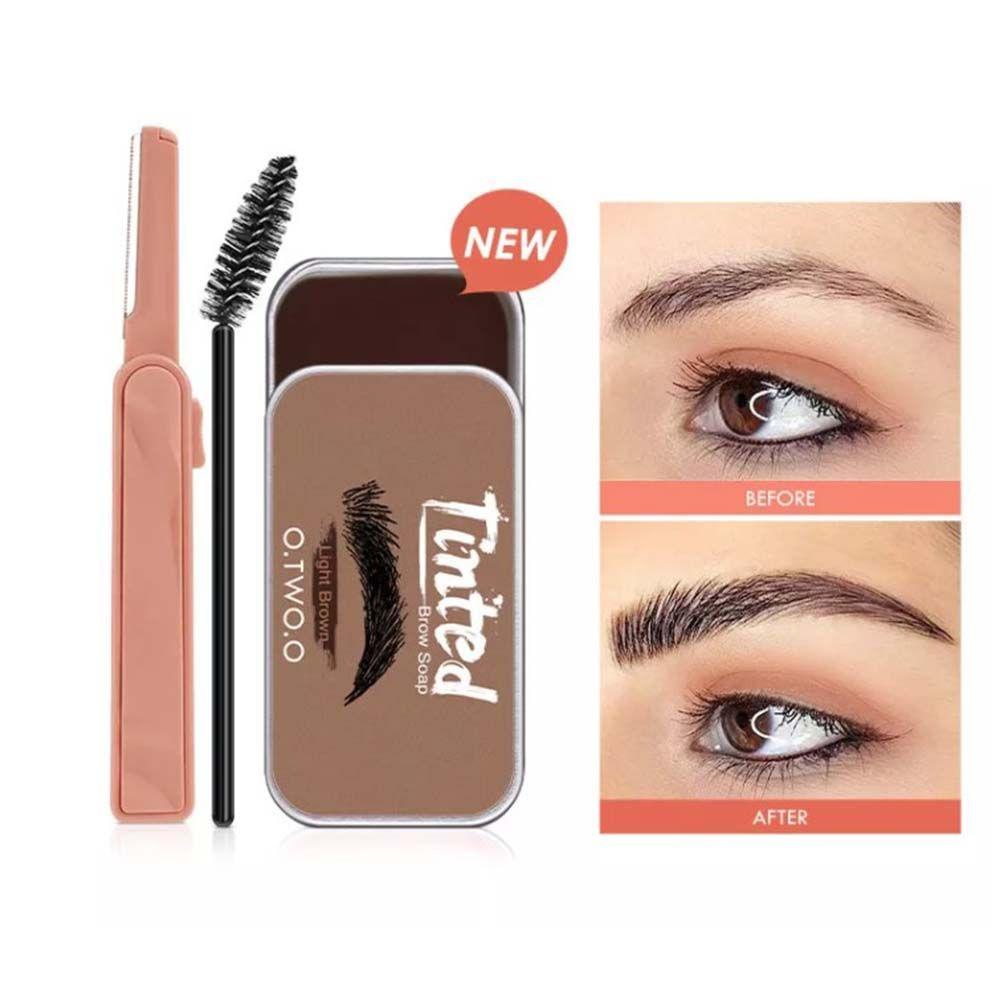 OCEANMAP Xà Phòng Tạo Kiểu Lông Mày Chống Nhòe Kèm Cọ Trang Điểm Tự Nhiên Cho Nữ