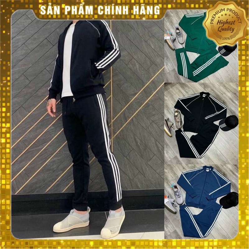 Bộ Thể Thao Nam Thu Đông 3 Sọc, Quần Áo Thể Thao Nam Nữ Co Giãn, Đồ Bộ Thể Thao cao cấp