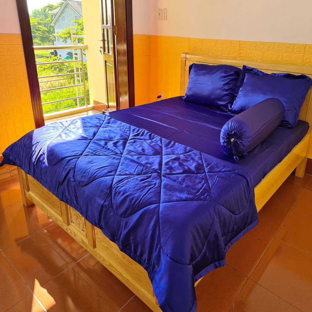 BỘ CHĂN DRAP PHI LỤA CAO CẤP 5 MÓN 1.6Mx2M/1.8Mx2M-PL08