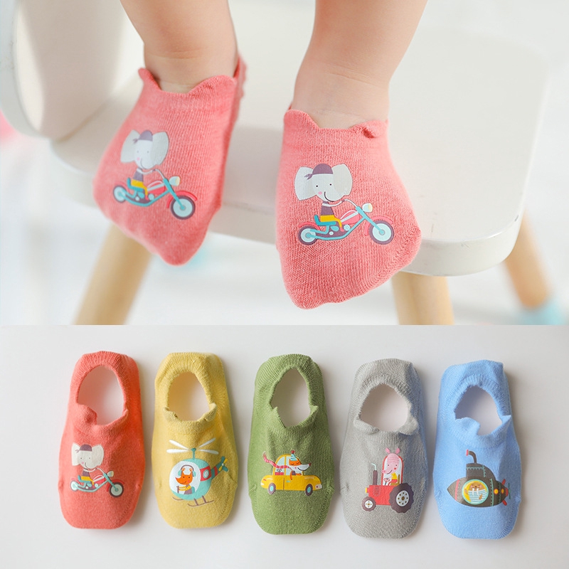 Set 5 Đôi Vớ Cotton Chống Trượt Cho Bé Sơ Sinh
