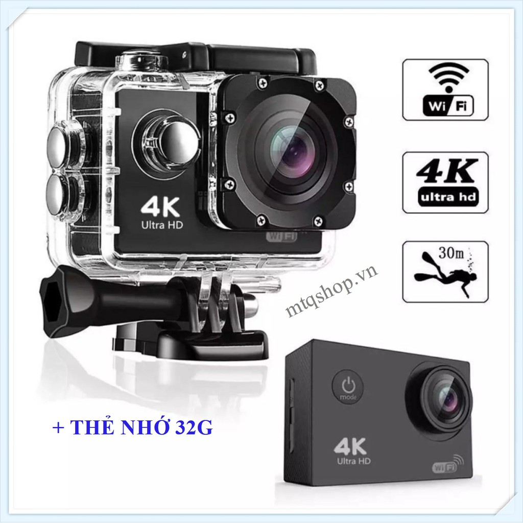 [Mã ELMS4 giảm 7% đơn 500K] [CÓ KÈM THẺ NHỚ] Camera hành trình 4K Ultra chống nước kèm thẻ nhớ chính hãng