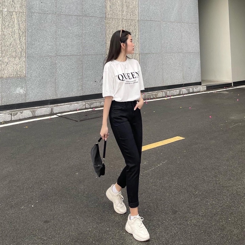 Quần jeans slim boy đen trắng