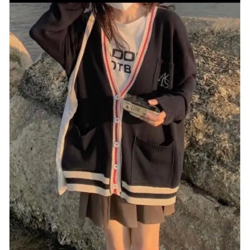 Áo Cadigan Viền Bo Nis Cực Hot Dáng Unisex