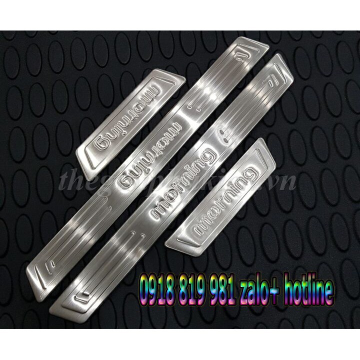 [GIẢM 30%] ốp bậc cửa xe KIA MORNING,nẹp bước chân xe MORNING 2012-2020 inox sáng bóng