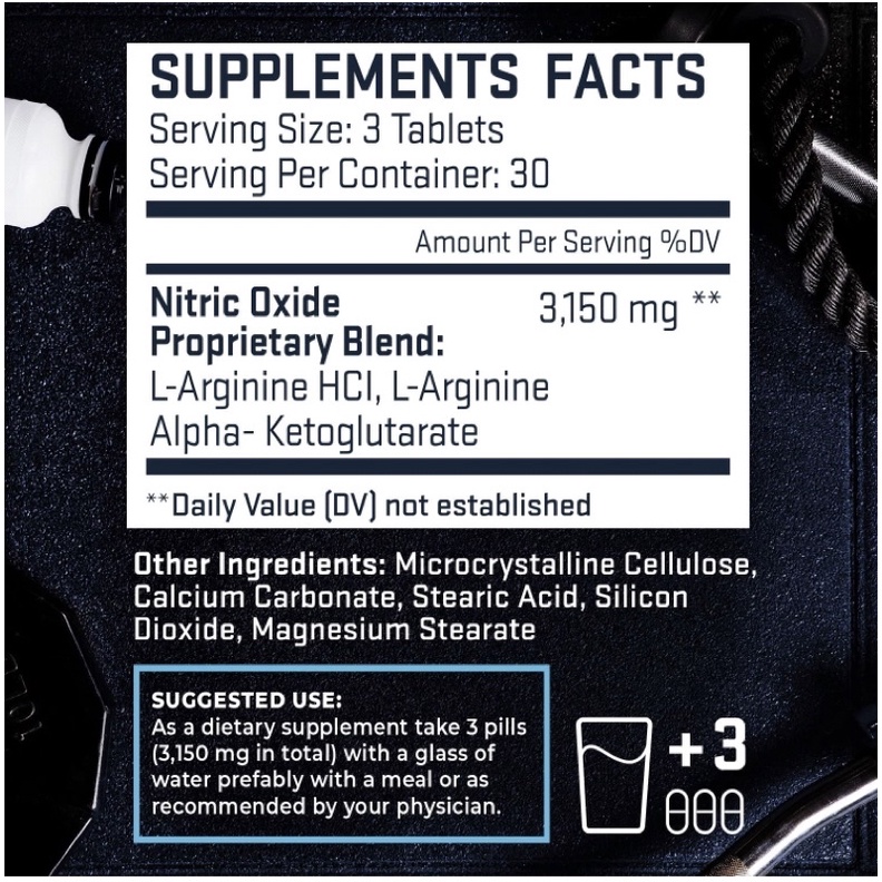 Viên uống liều cao tăng cường sinh lý, vận động BASIC GREENS L-Arginine 90 viên USA