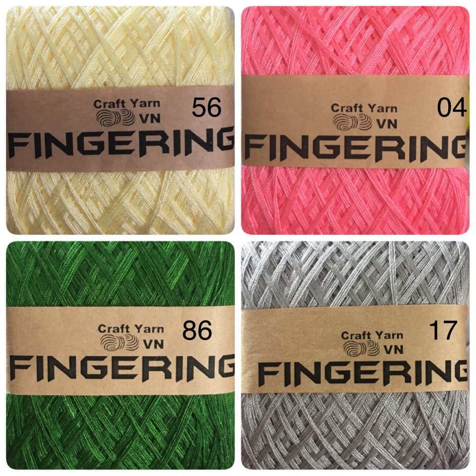 Bảng màu 2. Sợi Fingering - Sợi cotton bóng đan móc áo váy, trang phục mùa hè, áo đầm trẻ em.