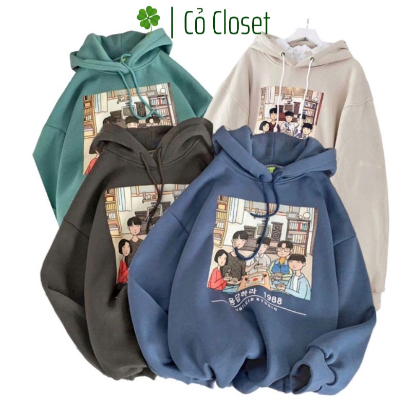 Áo Hoodie Nỉ Gia Đình 1988 Form Rộng Tay Phồng Unisex, Áo Nỉ Có Mũ Nam Nữ | BigBuy360 - bigbuy360.vn