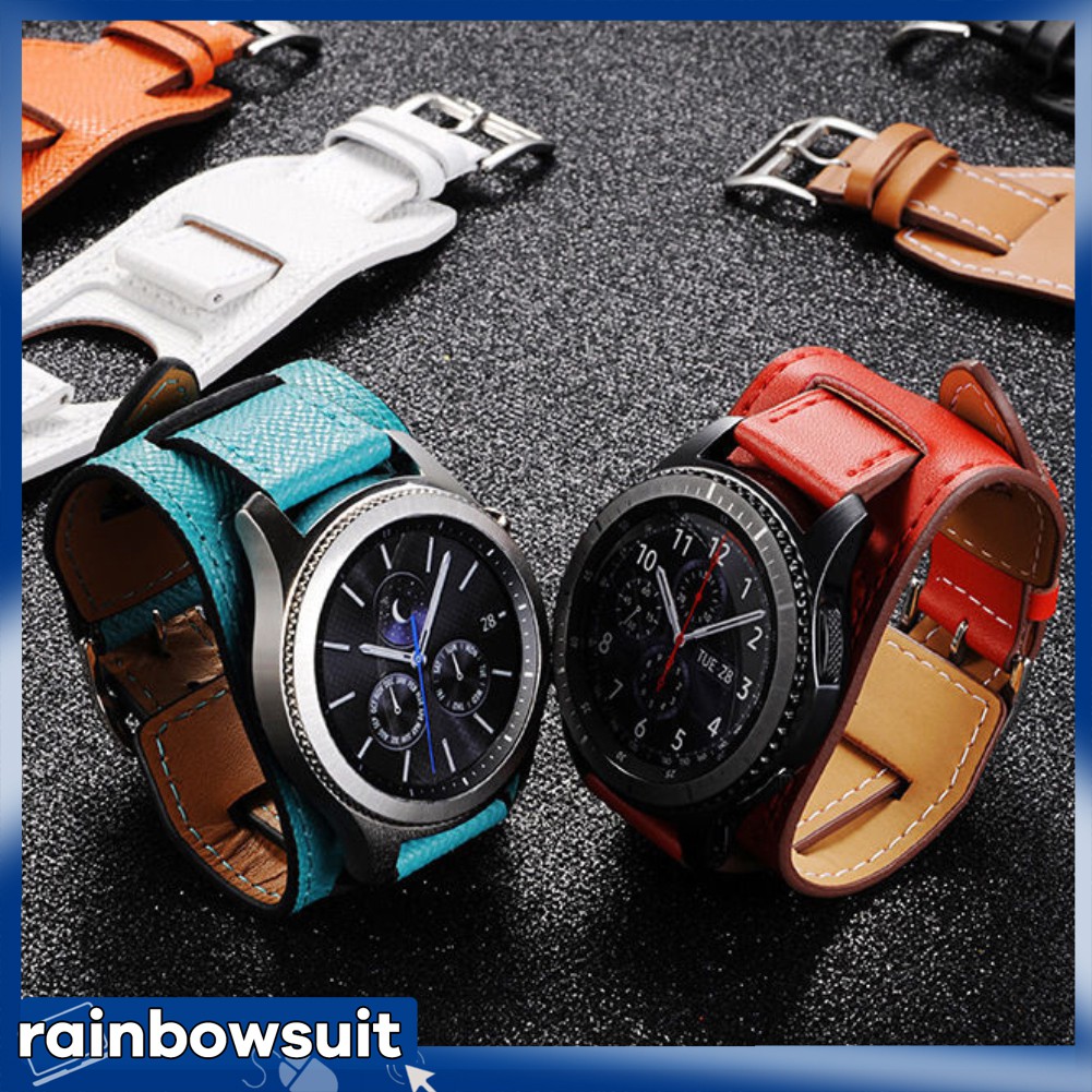 Replacement Genuine Leather Watch Band Bracelet for Samsung Gear S3 Frontier