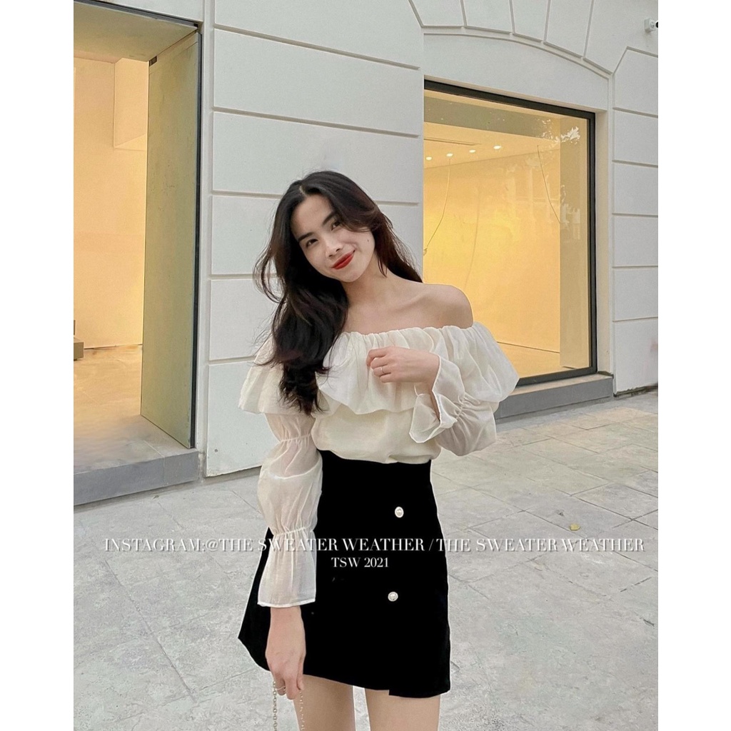 Áo trễ vai tay bồng candy top hottrend đẹp LICA - A25