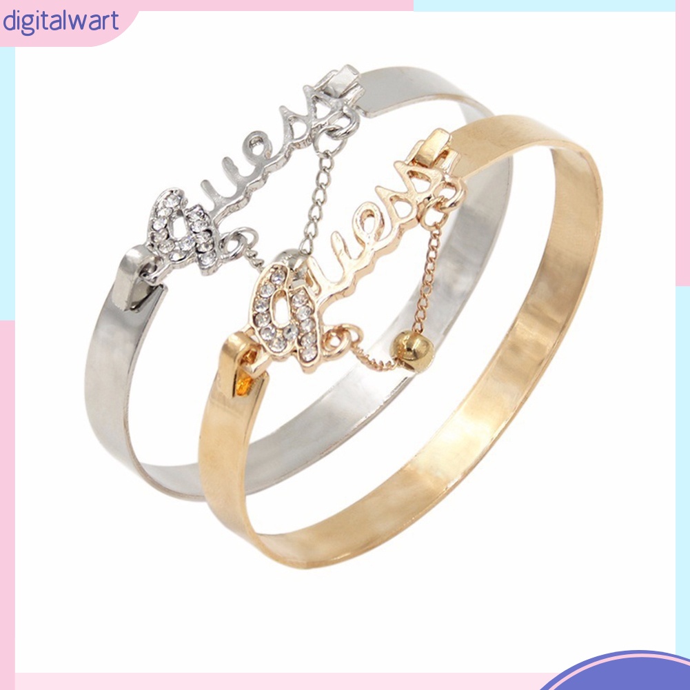 Vòng Đeo Tay Đính Đá Kiểu Dáng Đơn Giản Thanh Lịch Dành Cho Nữ