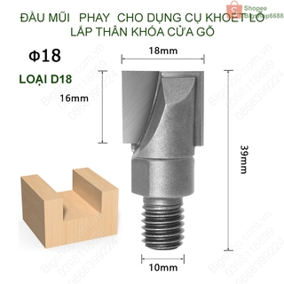 [Sẵn hàng] Đầu mũi phay khoét đục lỗ dung cho bộ khoét lỗ lắp ổ khóa cửa, lưỡi bằng Vonfram cứng, chịu mài mòn