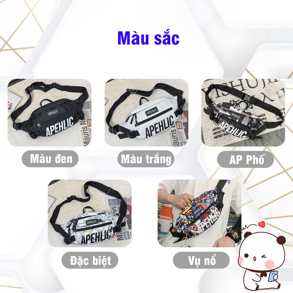 Túi Đeo Chéo Nam Nữ Unisex Túi Bao Tử Nam APEHLIC Vải Canvas Chống Nước Tuyệt Đối