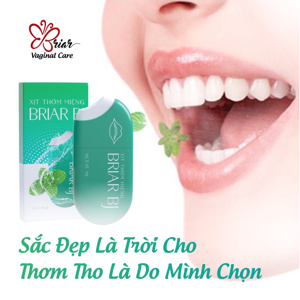 Xịt Thơm Miệng Briar BJ Mát Lạnh Vị Bạc Hà -  Cho Hơi Thở Thơm Tho Cả Ngày, Tự Tin Gần Nhau Hơn