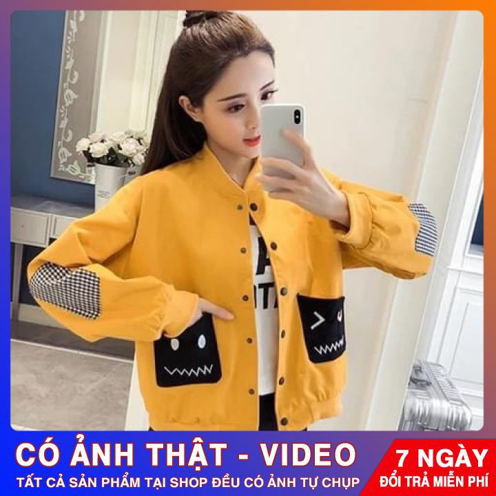 Áo khoác nữ ⭐️ MẪU MỚI ⭐️ Áo khoác bomber nữ thời trang phối túi và tay độc đáo hot trend 2020