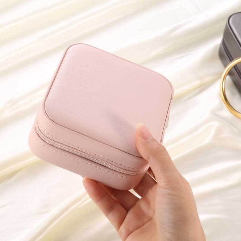 Hộp Da Trưng Bày Trang Sức Có Gương Giá Đỡ