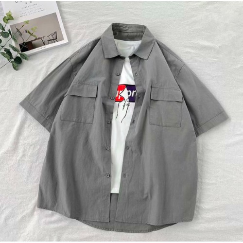 Áo sơ mi nam tay ngắn màu sắc retro thời trang bigsize áo. nam áo sơ mi trắng  basic bigsize unisex  áo cộc tay nam  simple  hàn quốc  áo sơ mi dài tay  fashion   áo sơ mi nam big size cotton