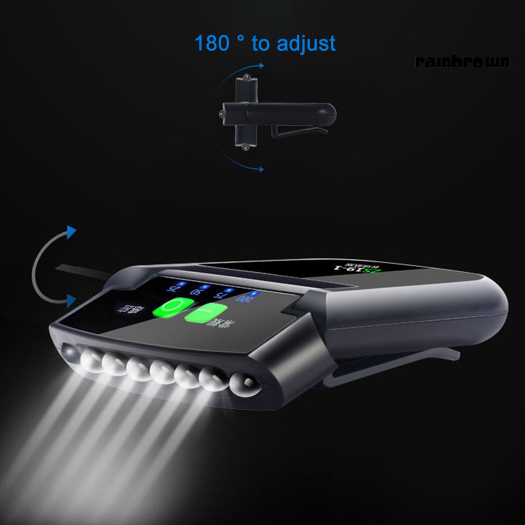 Đèn pha RXHW cổng usb có thể sạc lại tùy chỉnh kẹp mũ khi leo núi/ câu cá