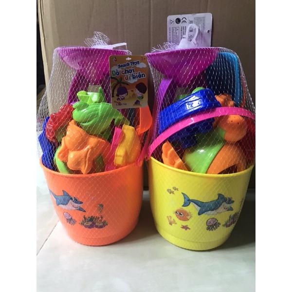 Xô xúc cát LỚN đường kính 20cm + guồng quay cho bé - đi biển ĐỒ CHƠI