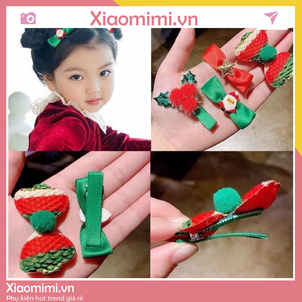 ♥Sẵn Kho ♥ Kẹp Tóc Len Noel xinh xắn, Quà Tặng Giáng Sinh Cho Bé Gái(siêu đẹp siêu rẻ)