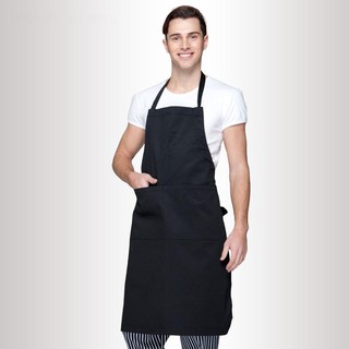 Tạp dề dài màu đen có túi trước - đồng phục tạp dề bán chạy số 1