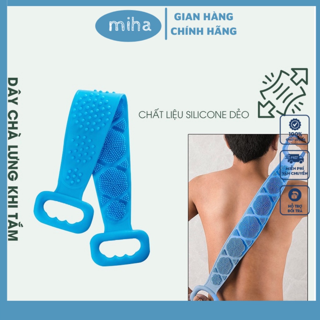 Dây chà lưng - đai chà lưng cọ lưng silicon 2 mặt gai tẩy tế bào chết