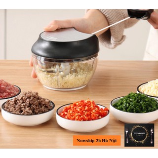 Dụng cụ xay tỏi ớt bằng tay mini, dụng cụ xay thịt bằng tay - Dòng cao cấp