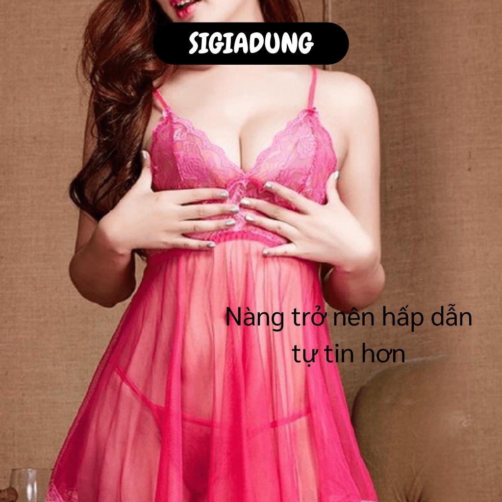 [SGD] Đầm Ngủ Sexy - Váy Ngủ 2 Dây Ren Xuyên Thấu Gợi Cảm, Siêu Mỏng 6433