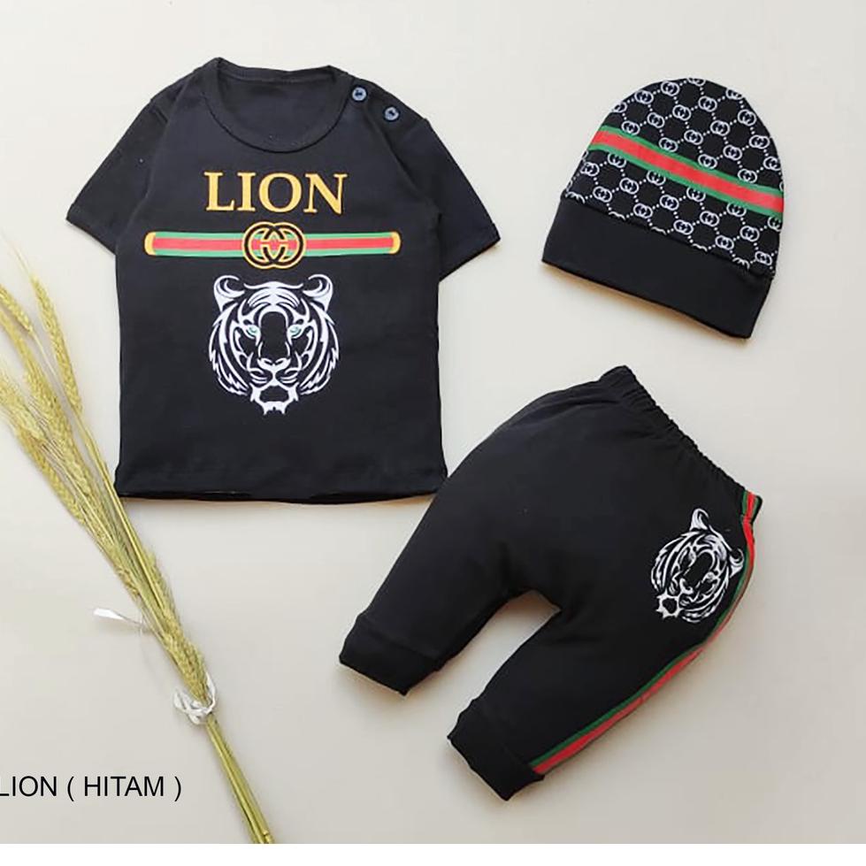 Shopee MALL	Bộ quần áo in hình sư tử có mũ xinh xắn cho bé trai từ 0-9 tuổi