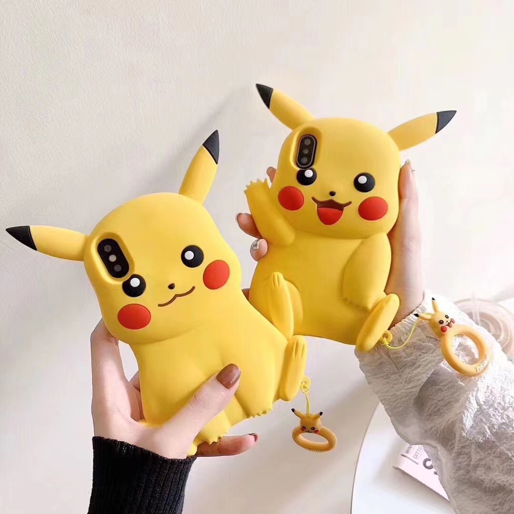 Ốp Điện Thoại Silicon Hình Pikachu 3D Cho iPhone XS Max 11ProMax 12ProMax 13ProMax