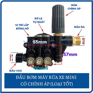 Đầu bơm máy rửa xe, Đầu bơm máy rửa xe mini có chỉnh áp