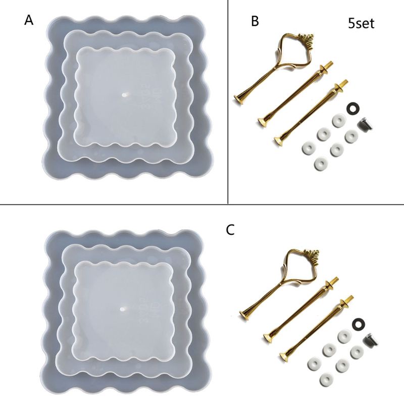 Khuôn Silicone Làm Khay Đựng Trái Cây Hình Vuông DIY