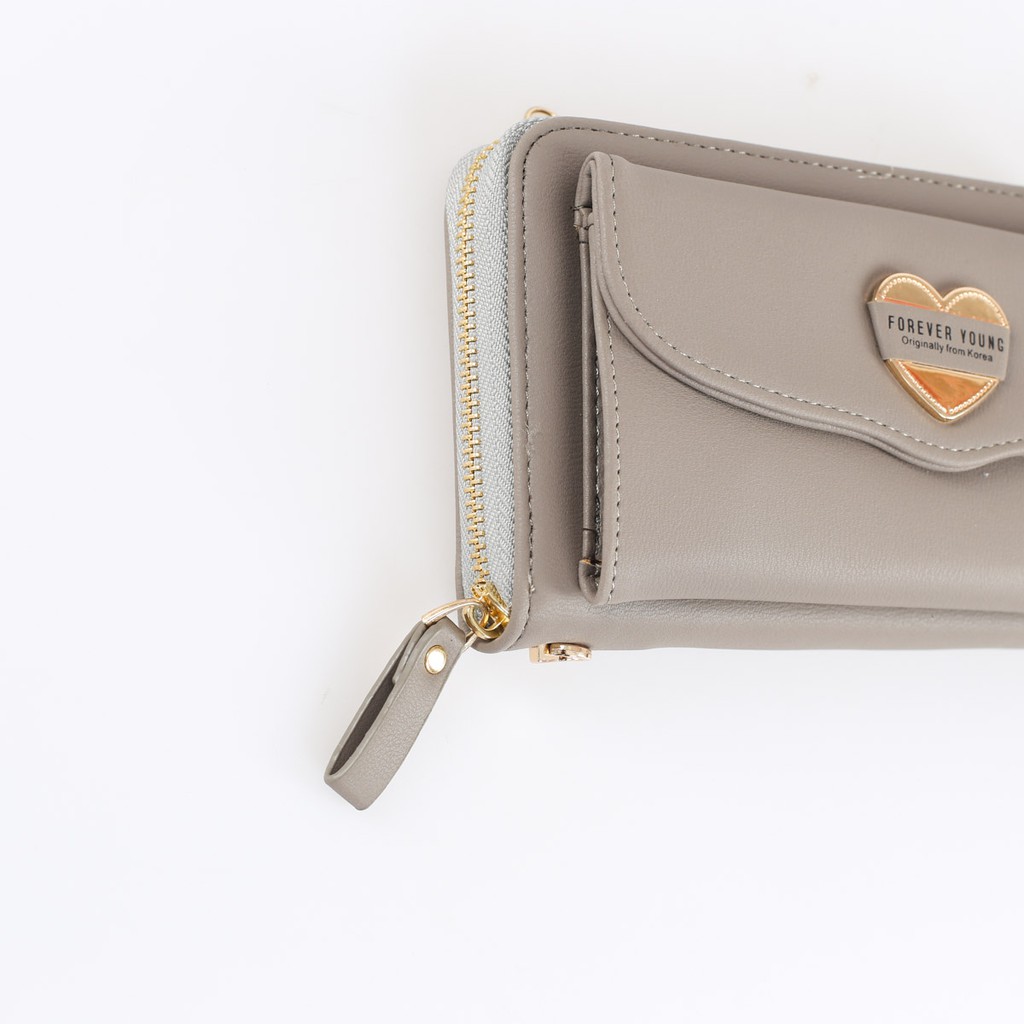 Túi xách nữ quảng châu nhập khẩu - Ví bóp nữ hai ngăn khóa tim nhiều màu CG2749