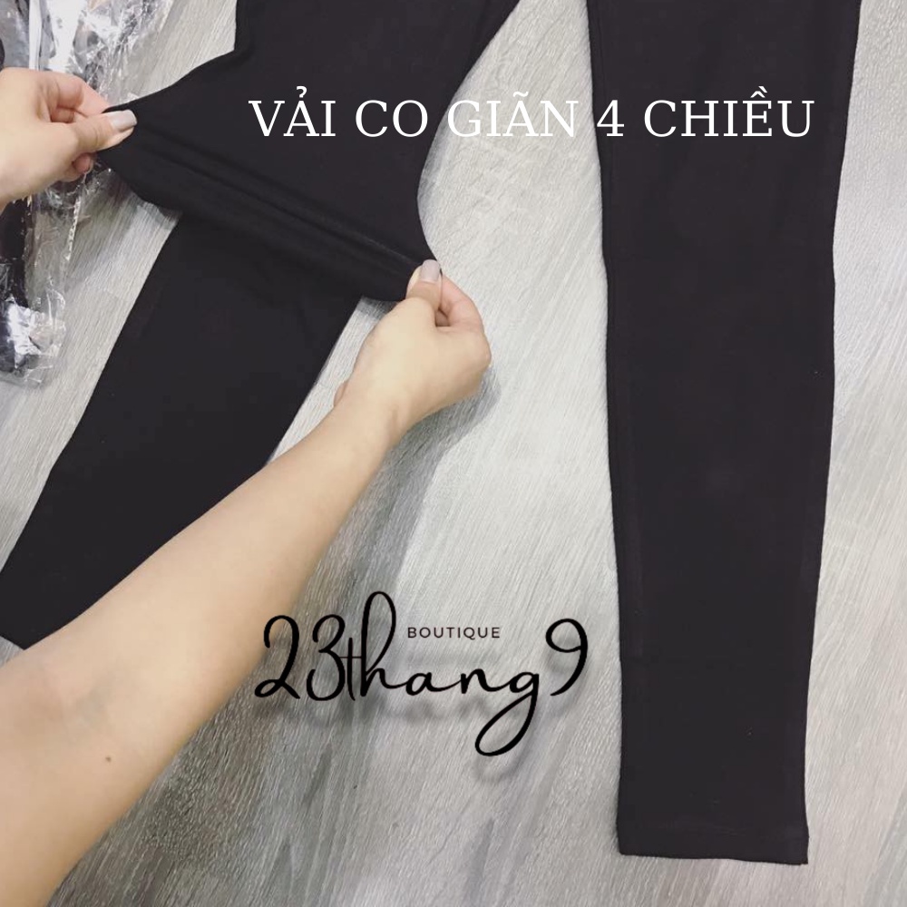 Quần legging nữ quần nâng mông đùi lửng ngố dài cạp cao bản to siêu mịn siêu co giãn 4 chiều chất đẹp tập gym mặc nhà