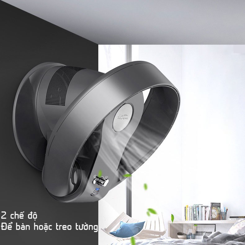 Quạt Không Cánh Điều Khiển Từ Xa KJAPAN CR305 –3 Tốc Độ Gió Điều Chỉnh 180 Độ - Để Bàn Kiêm Treo Tường