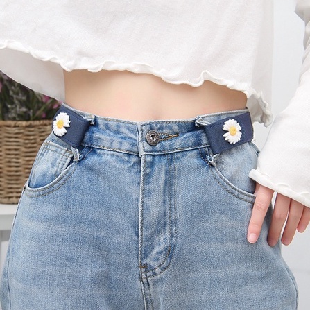 Thắt lưng/ dây lưng dây NỊT THUN móc quần tụt bóp eo co giãn điều chỉnh kích cỡ cúc bấm 2 bên vải thun 221DL008i