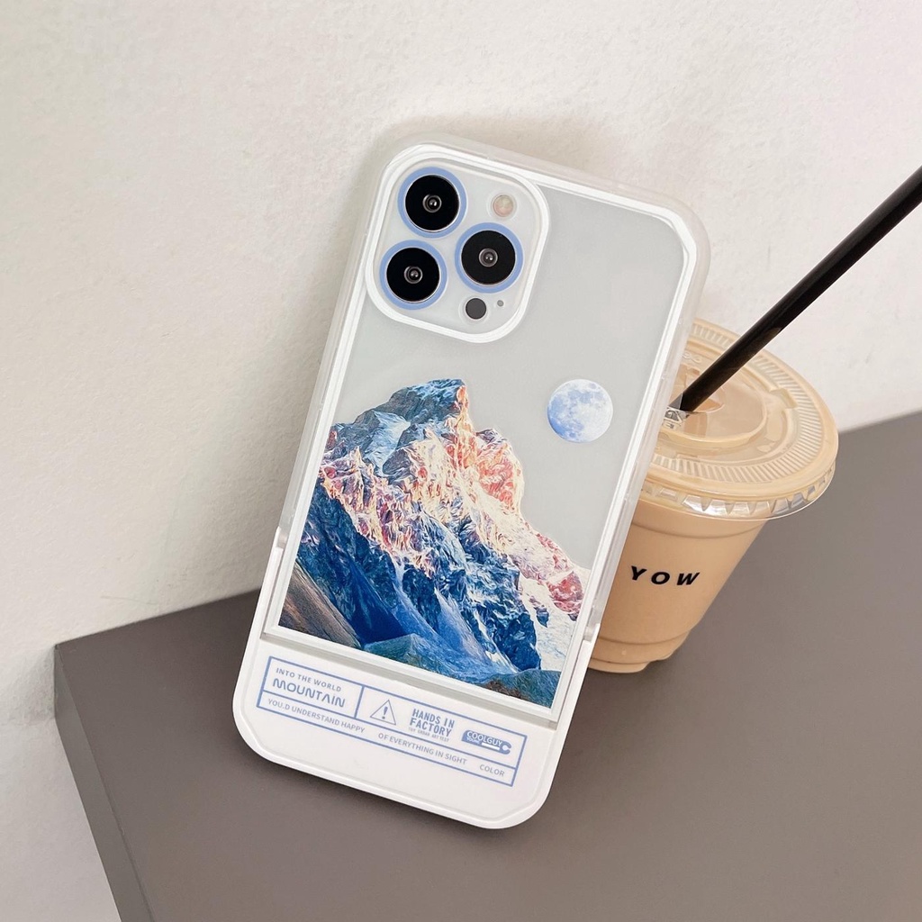 Ốp Điện Thoại Silicon Tpu Mềm Kèm Giá Đỡ Ẩn Hình Núi Tuyết Cho iphone 13 12 11 pro max x xr xsmax 7/8plus