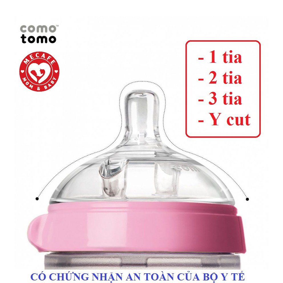 [CHÍNH HÃNG] Núm ti cho bình sữa Comotomo silicone đủ size