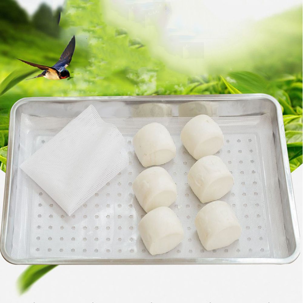 Tấm lót lưới silicon hấp bánh bao há cảo hình vuông chống dính an toàn cho nhà bếp